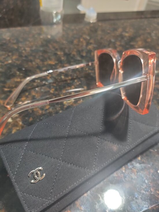 Chanel 18K Pink Gold Mirror Square Sunglasses 6051 Rose new main image 5